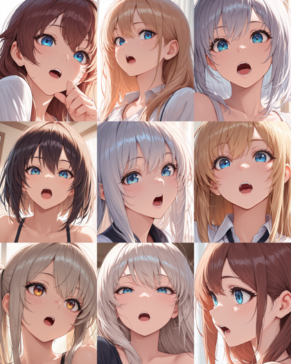 Prefect illustrious XL v5 - 開いた口、閉じた口を表現するプロンプト、画像生成結果:画像3