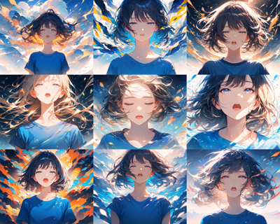 Animagine v4.0 opt - 口を縦に開く表情を表現するプロンプトと画像生成結果:画像7