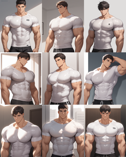 WAI-illustrious-SDXL v16.0 - 筋肉質の体型 (ムキムキ体型)を表現するプロンプト、画像生成結果:画像1