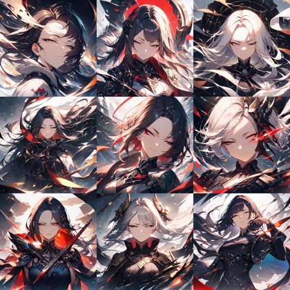 Animagine XL 4.0 opt - 細目、目を細めた表情を表現するプロンプト、画像生成結果:画像3