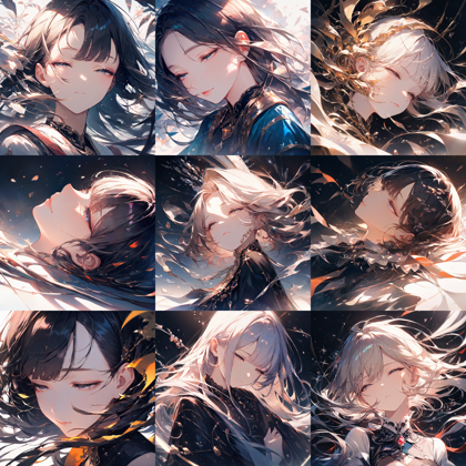 Animagine XL 4.0 opt - 細目、目を細めた表情を表現するプロンプト、画像生成結果:画像8