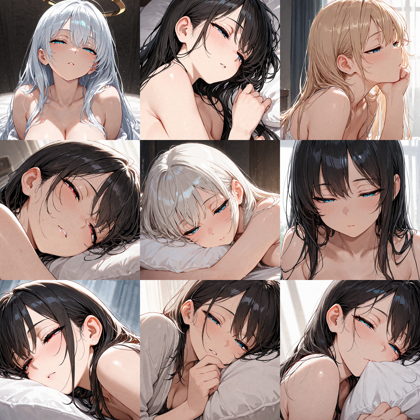 Nova Anime XL v12.5 - 細目、目を細めた表情を表現するプロンプト、画像生成結果:画像7