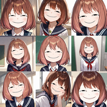 Nova Anime XL v12.5 - 細目、目を細めた表情を表現するプロンプト、画像生成結果:画像12