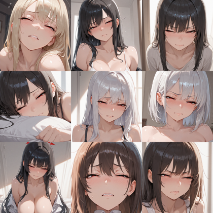 Prefect illustrious XL v4.0 - 細目、目を細めた表情を表現するプロンプト、画像生成結果:画像5