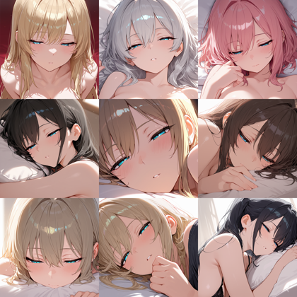 WAI-illustrious-SDXL v15.0 - 細目、目を細めた表情を表現するプロンプト、画像生成結果:画像6