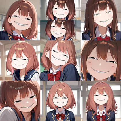 WAI-illustrious-SDXL v15.0 - 細目、目を細めた表情を表現するプロンプト、画像生成結果:画像11