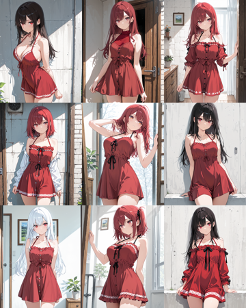 AlcAI - AnimeHaven Awakening v30 - 首で上着を留める衣装、チョーカーで上着を留める衣装を表現するプロンプト、画像生成結果:画像9