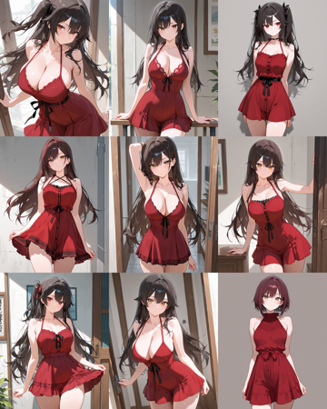 WAI-NSFW-Illustrious v15.0 - 首で上着を留める衣装、チョーカーで上着を留める衣装を表現するプロンプト、画像生成結果:画像7