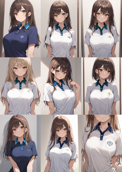 Nova Anime XL v14.0 - シャツで胸の谷間部分にしわができないようにするプロンプト、画像生成結果:画像6