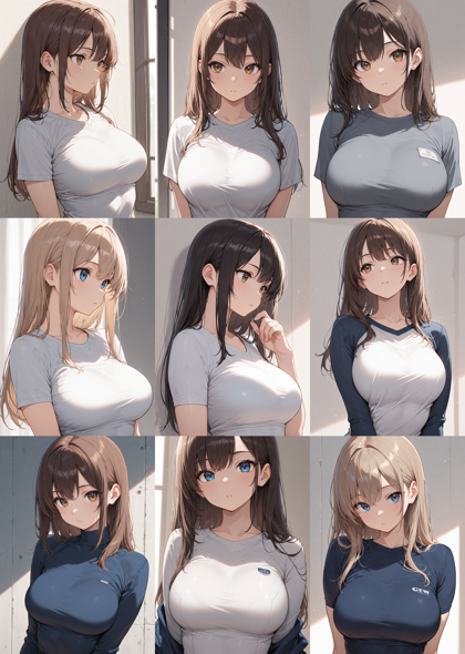 Nova Anime XL v14.0 - シャツで胸の谷間部分にしわができないようにするプロンプト、画像生成結果:画像8