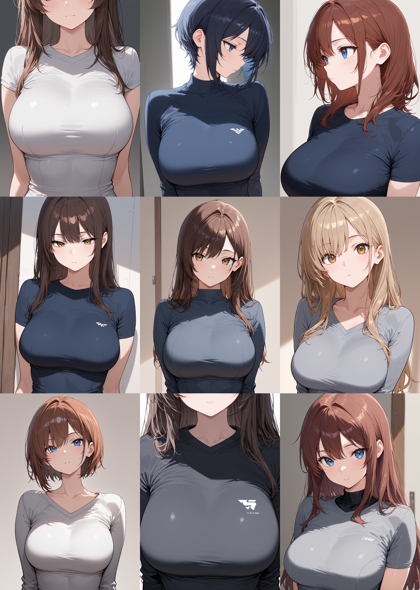 WAI-illustrious-SDXL v15.0 - シャツで胸の谷間部分にしわができないようにするプロンプト、画像生成結果:画像7