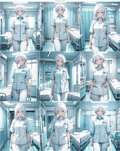 Akium Lumen ILL - base v3 - ナース服、看護師のキャラクターを表現するプロンプト、画像生成結果:画像19