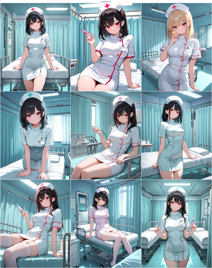 Ikastrious v22.0 - ナース服、看護師のキャラクターを表現するプロンプト、画像生成結果:画像9