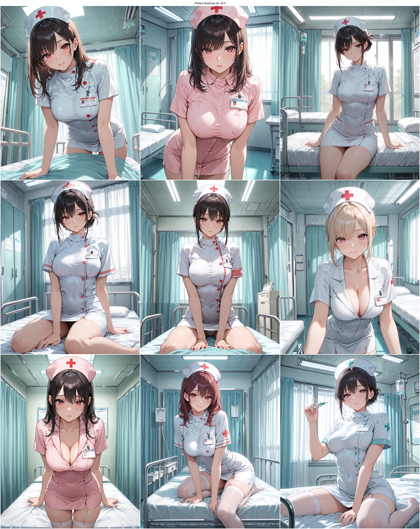 Prefect illustrious XL v8.0 - ナース服、看護師のキャラクターを表現するプロンプト、画像生成結果:画像3