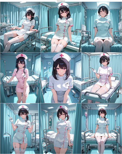 Raehoshi illust XL v9.1 - ナース服、看護師のキャラクターを表現するプロンプト、画像生成結果:画像4