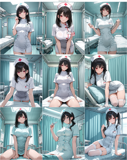WAI-illustrious-SDXL v17.0 - ナース服、看護師のキャラクターを表現するプロンプト、画像生成結果:画像1
