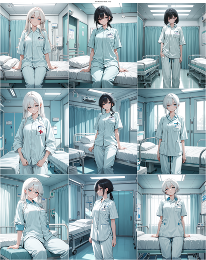 WAI-illustrious-SDXL v17.0 - ナース服、看護師のキャラクターを表現するプロンプト、画像生成結果:画像13