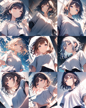 Animagine XL v4.0 opt - 上着の丈が短く、お腹の部分に隙間ができている衣類を表現するプロンプト:画像1