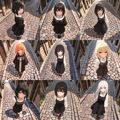 HakushiMix v1.41 - 俯瞰、上から見下ろした視点でキャラクターを表現するプロンプト、画像生成結果:画像7