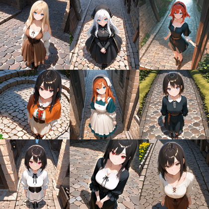 Hassaku XL v3.0 - 俯瞰、上から見下ろした視点でキャラクターを表現するプロンプト、画像生成結果:画像9