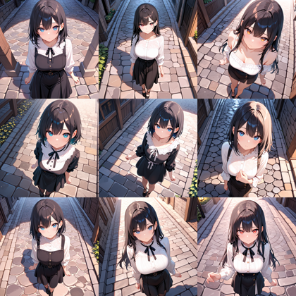 JANKU v5 - 俯瞰、上から見下ろした視点でキャラクターを表現するプロンプト、画像生成結果:画像5