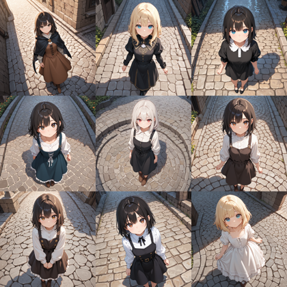 Stein Illustrious v15 - 俯瞰、上から見下ろした視点でキャラクターを表現するプロンプト、画像生成結果:画像11