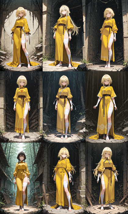 Nova Anime XL v12.0 - 包帯で巻かれたコスチュームを表現するプロンプト、画像生成結果:画像5