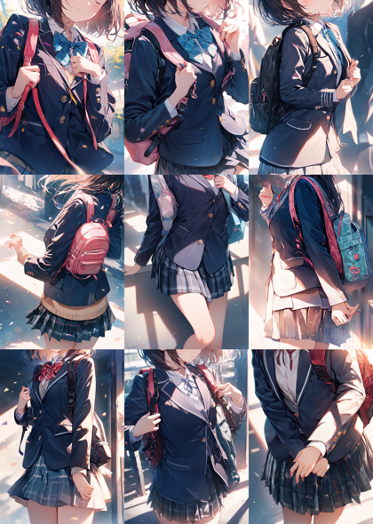 Animagine XL v4.0 opt - 顔を描画しない、顔の一部のみを描画するプロンプトと画像生成結果:画像1