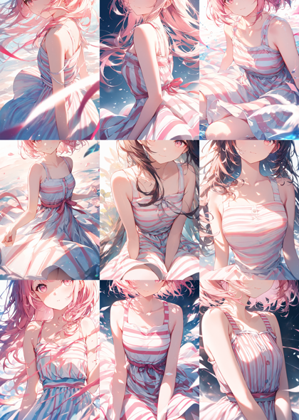 Animagine XL v4.0 opt - 顔を描画しない、顔の一部のみを描画する、体のみを生成するプロンプトと画像生成結果:画像10