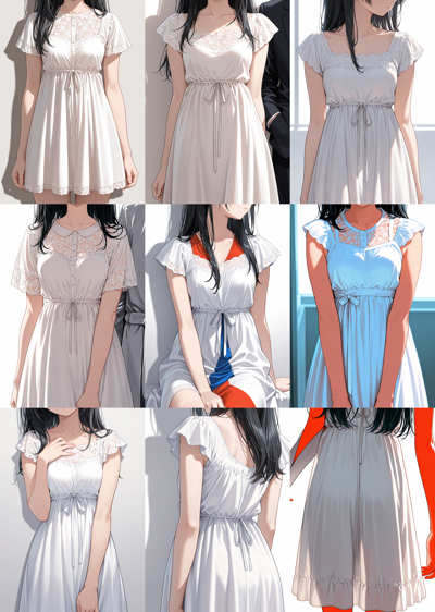 Nova Anime XL v9.0 - 顔を描画しない、顔の一部のみを描画する、体のみを生成するプロンプトと画像生成結果:画像3