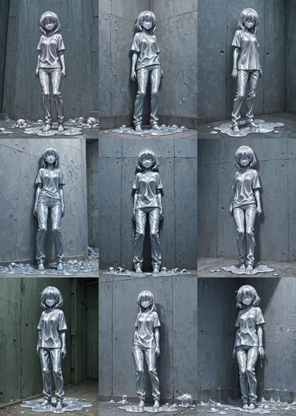 PlantMilk Walnut - 石化したキャラクター（石像化）を表現するプロンプト、画像生成結果:画像5