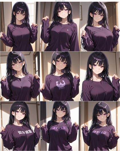 Akium Lumen ILL - base v3 - 袖、袖口をつまんでいるポーズを表現するプロンプト、画像生成結果:画像6