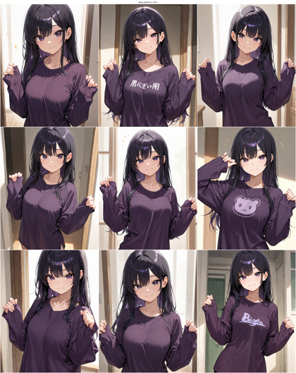 Nova Anime XL v18.0 - 袖、袖口をつまんでいるポーズを表現するプロンプト、画像生成結果:画像2