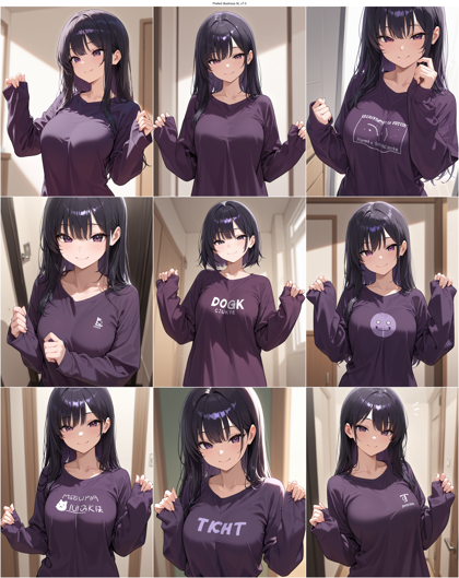 Prefect illustrious XL v7.0 - 袖、袖口をつまんでいるポーズを表現するプロンプト、画像生成結果:画像3