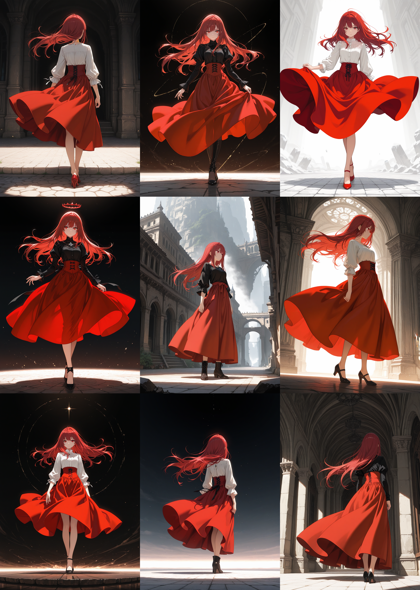 AlcAI - AnimeHaven awakening - v30 - 縦のひだのないスカート、プリーツのないスカートを表現するプロンプト、画像生成結果:画像6