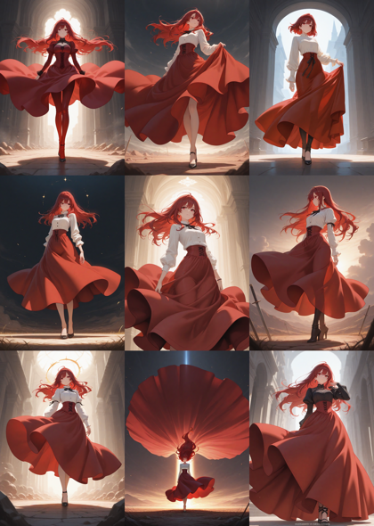 Prefect illustrious XL v4.0 - 縦のひだのないスカート、プリーツのないスカートを表現するプロンプト、画像生成結果:画像3