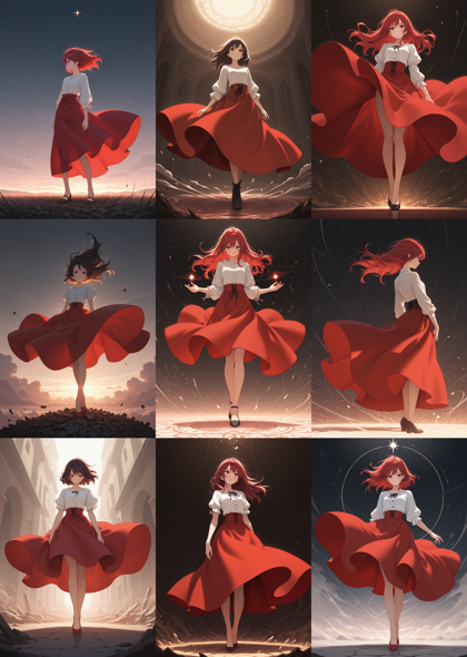 SteinIllustrious v16 - 縦のひだのないスカート、プリーツのないスカートを表現するプロンプト、画像生成結果:画像5