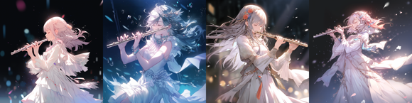Niji・Journey 5 - フルートを吹く画像を生成するプロンプト:画像6