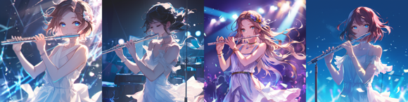 Niji・Journey 6 - フルートを吹く画像を生成するプロンプト:画像5