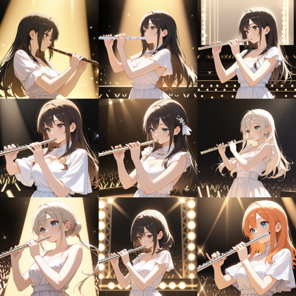 WAI-NSFW-illustrious-SDXL v9.0 - フルートを吹く画像を生成するプロンプト:画像3