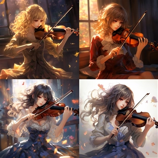 バイオリンを弾くプロンプト・画像生成結果:画像28
