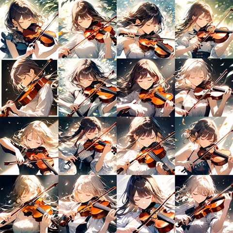バイオリンを弾くプロンプト・画像生成結果:画像1