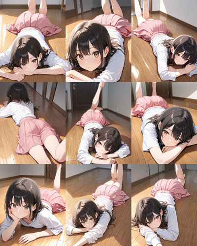 Nova Anime XL v9.0 - うつ伏せのポーズを生成するプロンプト、画像生成結果:画像9