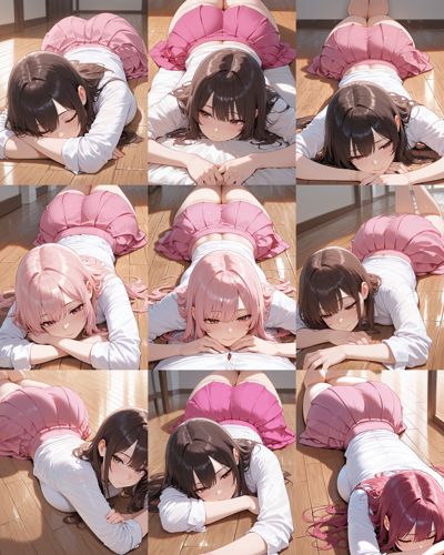 Prefect Illustrious v2.0p - うつ伏せのポーズを生成するプロンプト、画像生成結果:画像6