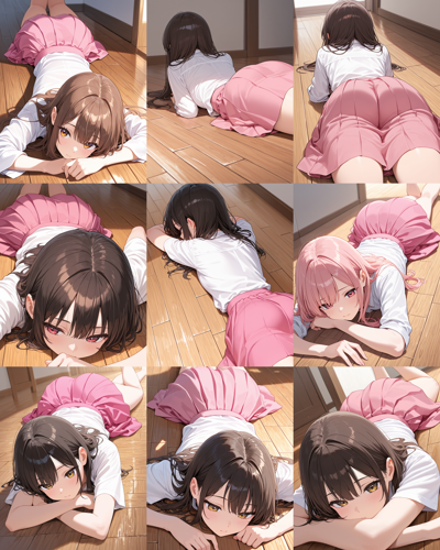 WAI-NSFW Illustrious v14.0 - うつ伏せのポーズを生成するプロンプト、画像生成結果:画像1