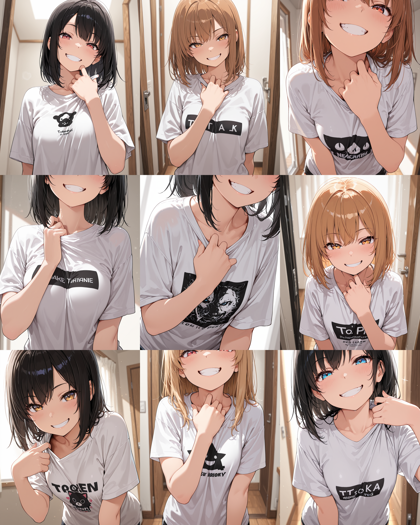 AlcAI - AnimeHaven Awakening - v30 - シャツの胸元を引っ張るポーズのプロンプト、画像生成結果:画像12