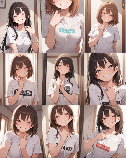 HDA Rainbow Illus v1.7new - シャツの胸元を引っ張るポーズのプロンプト、画像生成結果:画像14