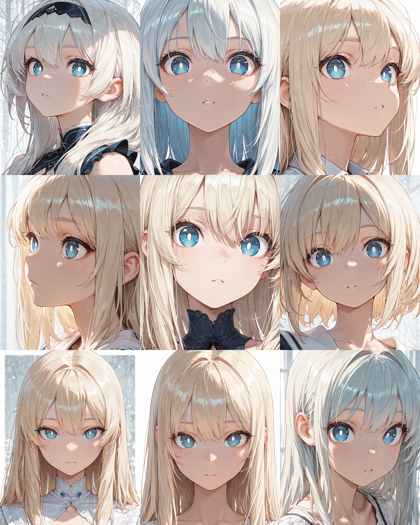 Nova Anime XL v12.0 - 瞳孔を白色にする表現、目の色と瞳孔の色を異なる色にするプロンプト、画像生成結果:画像2