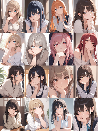 WAI-NSFW-Illustrious v12.0 - 顎に手を沿える、手を顎に添えて考えているポーズのプロンプト・イラスト画像生成結果:画像2