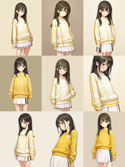 Nova Anime v5.0 - 縦縞のセーターを着たキャラクターを生成するプロンプト:画像4